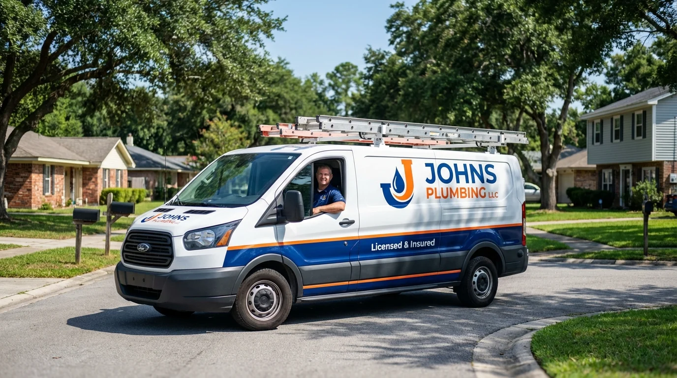 Johns Plumbing LLC service van in Graysville, AL